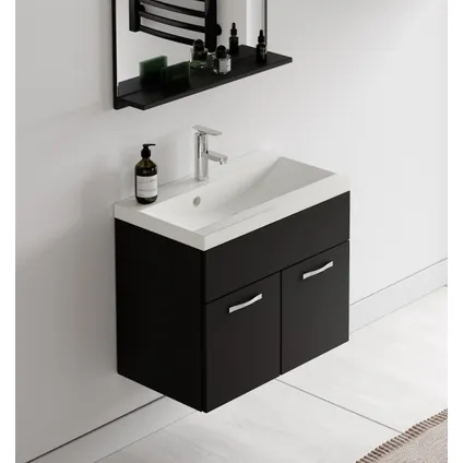 Meuble de salle de bain Montreal 02 - Badplaats - 60 cm Noir mat - Armoire 4