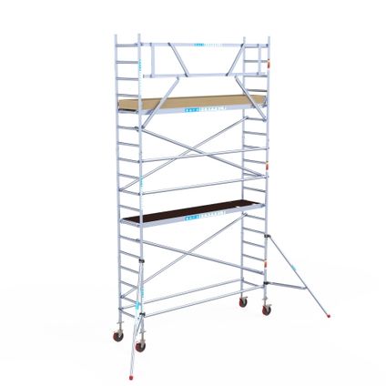 Euroscaffold basic mobile scaffold - Echafaudage professionnel 75x305 cm - Hauteur de travail 6,2 M
