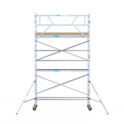 Euroscaffold basic mobile scaffold - Echafaudage professionnel 75x305 cm - Hauteur de travail 6,2 M 2