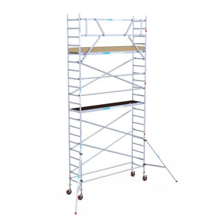 Euroscaffold basic mobile scaffold - Echafaudage professionnel 75x305 cm - Hauteur de travail 7,2 M