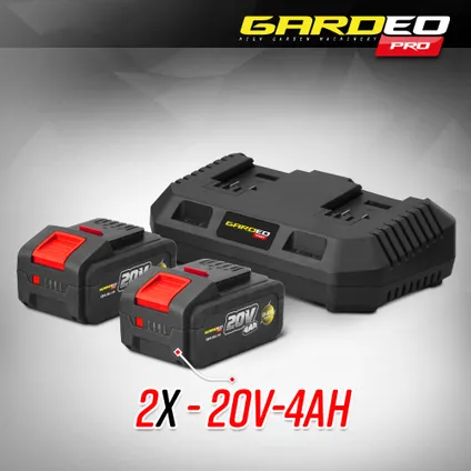 Balayeuse pour gazon synthétique sur batterie - 2 x 20V - 4Ah - Gardeo Pro 4