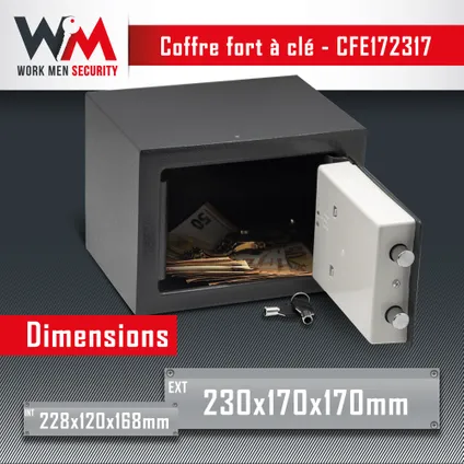 Coffre fort électronique 23x17x17cm - Work Men 3