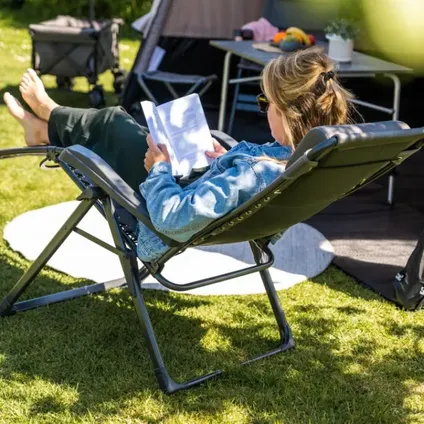 Travellife Barletta campingstoel Relax antraciet - Draagvermogen tot 150 kg - 72 x 115 x 91 cm 2