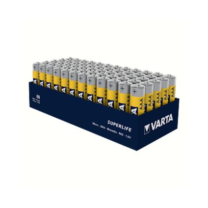 Varta Superlife AAA batterijen. Zink-Carbon. per 48. (werkplaatsverpakking)