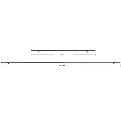 ACAZA - Uitschuifbare Gordijnroede voor Gordijnen - Stang van 90-170 cm - Zwart 6