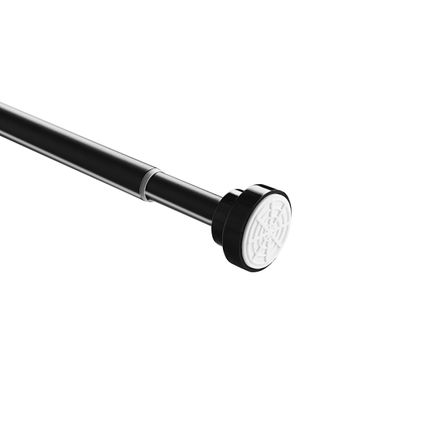 ACAZA - Uitschuifbare Gordijnroede zonder boren of gaten - Stang van 125-220 cm - Zwart
