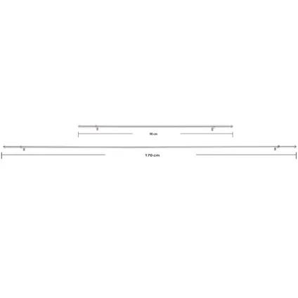ACAZA - Tringle à rideau extensible pour rideau - Tringle de 90-170 cm - Argenté 4
