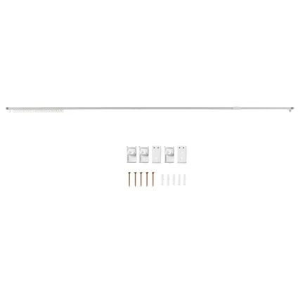 ACAZA - Uitschuifbare Gordijnroede van 100 tot 180 cm - Aluminium - Gebroken Wit 7