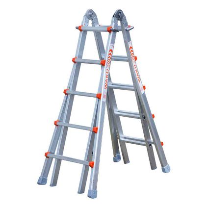 Waku multifunctionele vouwladder - Professionele ladder - 4x5 sporten