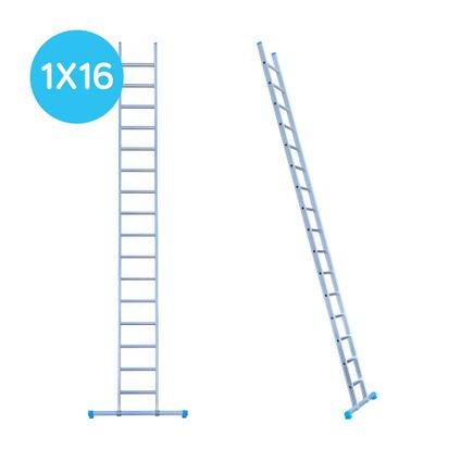 Eurostairs enkele rechte ladder - Lichtgewicht met 1x16 sporten