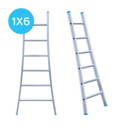 Eurostairs enkele uitgebogen ladder - Lichtgewicht met 1x6 sporten