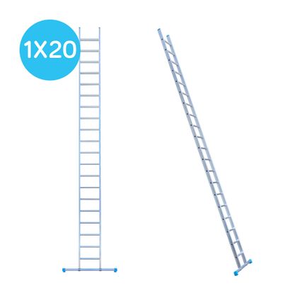 Eurostairs enkele rechte ladder - Lichtgewicht met 1x20 sporten