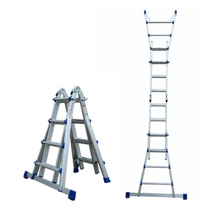 Eurostairs Vouwladder - Semi-professioneel ladder - 4x4 sporten - Silver