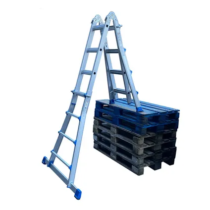 Eurostairs Vouwladder - Semi-professioneel ladder - 4x4 sporten - Silver 4