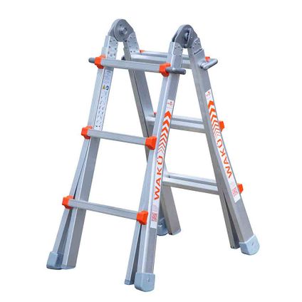 Waku multifunctionele vouwladder - Professionele ladder - 4x3 sporten