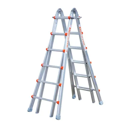 Waku multifunctionele vouwladder - Professionele ladder - 4x6 sporten