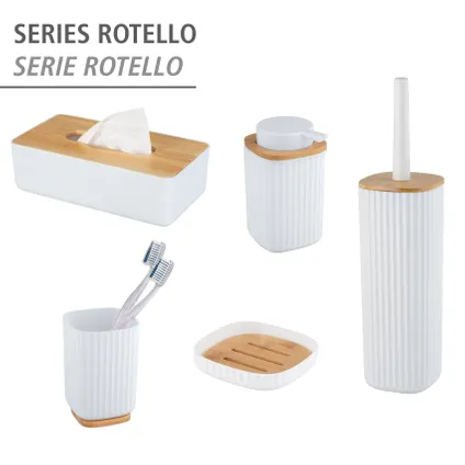 Boîte à mouchoirs Wenko Rotello, blanc, Couvercle en bambou 5