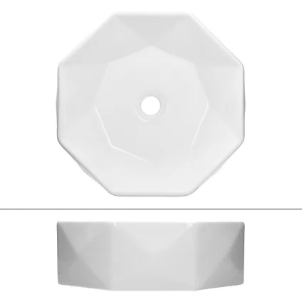 Lavabo ML-Design en Céramique Blanc Brillant, Ø 420x135 mm, Diamant Design 3