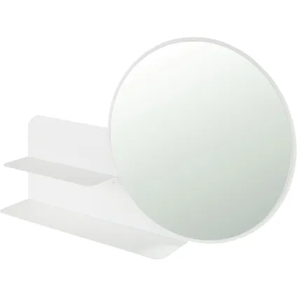 Gorillz Clever Wall Mirror with Shelf - miroir rond - 85 x 56 cm - blanc 5