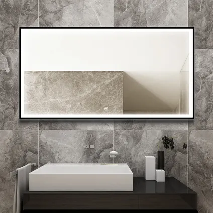 Bella Mirror - Spiegel met zwart frame, led, anticondens 60 x 80 cm 2