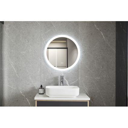 Bella Mirror - Miroir rond 80 cm sans cadre, éclairage led encastré et anti condensation