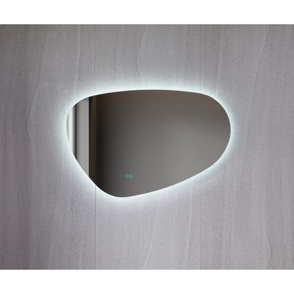 QH Spiegel asymmetrisch organische led verlichting en anti-condens 90 cm breed en 60 cm hoog