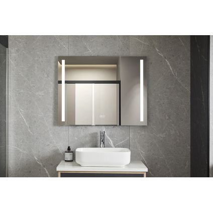 Bella Mirror - Miroir 60 x 100 cm sans cadre, éclairage led encastré et anti condensation