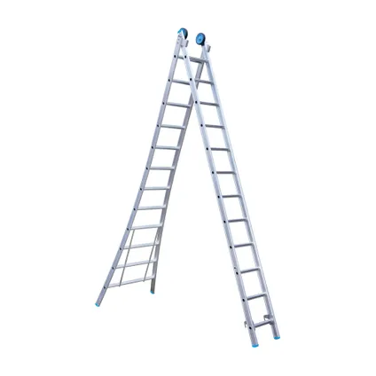 Eurostairs uitgebogen Reform ladder - Tweedelige ladder met 2x12 sporten 2