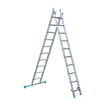 Eurostairs rechte Reform ladder - Tweedelige ladder met 2x10 sporten 2