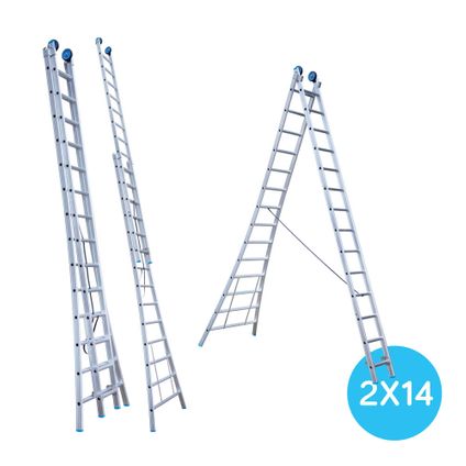 Eurostairs bent Reform ladder - Échelle deux pièces avec 2x14 échelons
