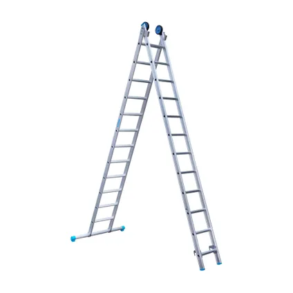 Eurostairs rechte Reform ladder - Tweedelige ladder met 2x12 sporten 2