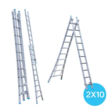 Eurostairs bent Reform ladder - Échelle deux pièces avec 2x10 échelons