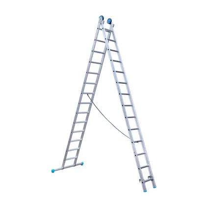 Eurostairs rechte Reform ladder - Tweedelige ladder met 2x14 sporten 2