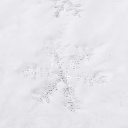 vidaXL Jupe de sapin de Noël de luxe Blanc 90 cm Fausse fourrure 5