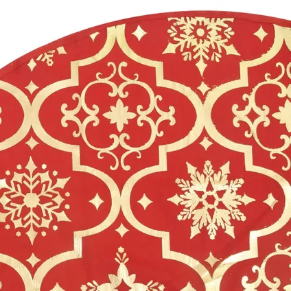 vidaXL Jupe de sapin de Noël de luxe avec chaussette Rouge 122cm 7