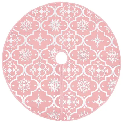 vidaXL Kerstboomrok luxe met sok 122 cm stof roze 3