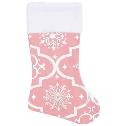 vidaXL Kerstboomrok luxe met sok 122 cm stof roze 4