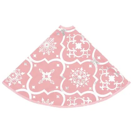 vidaXL Kerstboomrok luxe met sok 122 cm stof roze 5