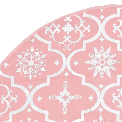 vidaXL Kerstboomrok luxe met sok 122 cm stof roze 6