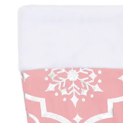 vidaXL Kerstboomrok luxe met sok 122 cm stof roze 7