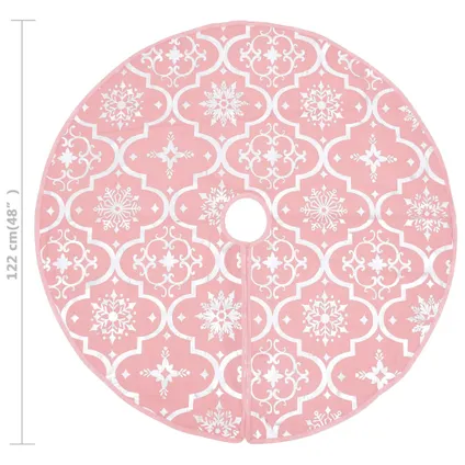 vidaXL Kerstboomrok luxe met sok 122 cm stof roze 8