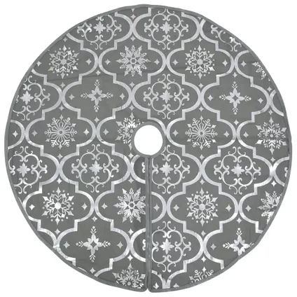 vidaXL Kerstboomrok luxe met sok 122 cm stof grijs 3
