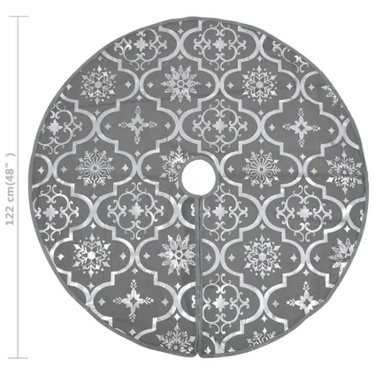 vidaXL Kerstboomrok luxe met sok 122 cm stof grijs 7