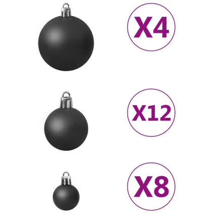 vidaXL Ensemble de boules de Noël 100 pcs Noir 3