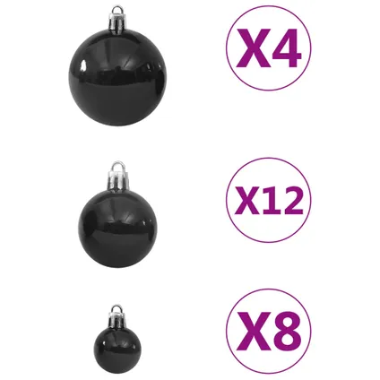 vidaXL 100-delige Kerstballenset zwart 4