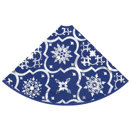 vidaXL Jupe de sapin de Noël de luxe avec chaussette Bleu 90 cm 5