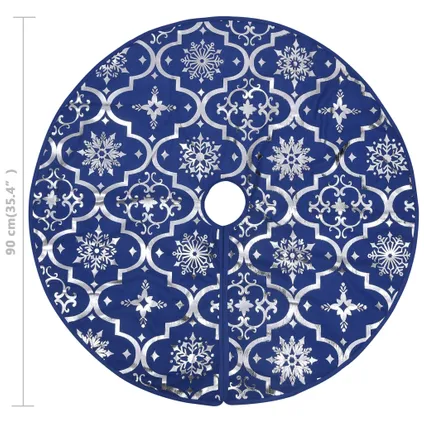 vidaXL Kerstboomrok luxe met sok 90 cm stof blauw 8