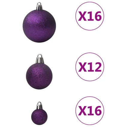 vidaXL Ensemble de boules de Noël 100 pcs Violet 4