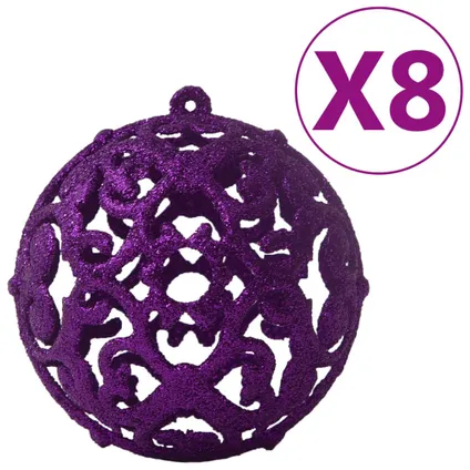 vidaXL Ensemble de boules de Noël 100 pcs Violet 5