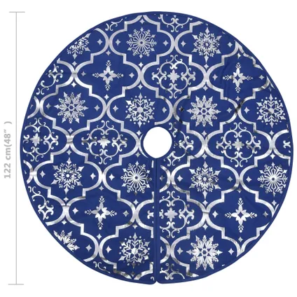 vidaXL Kerstboomrok luxe met sok 122 cm stof blauw 8